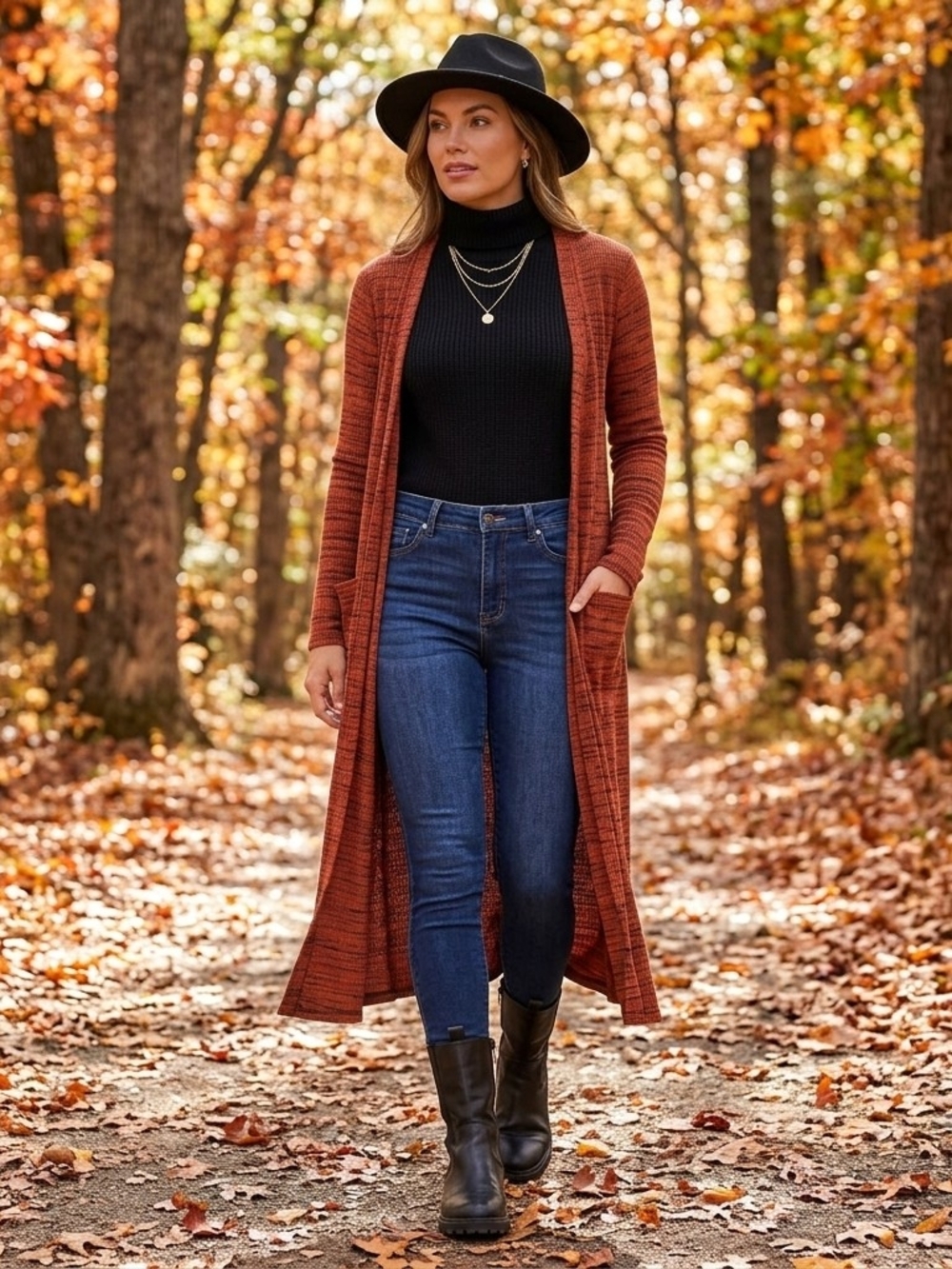 G By Giuliana Open-Front Rust Women's Duster Cardigan Sweater Size XXS